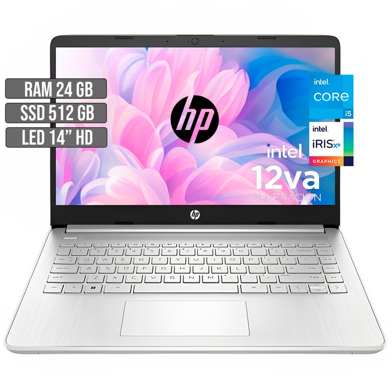 HP - Portátil HP Intel Core i5 1235U 512GB SSD 24GB RAM 14" HD
