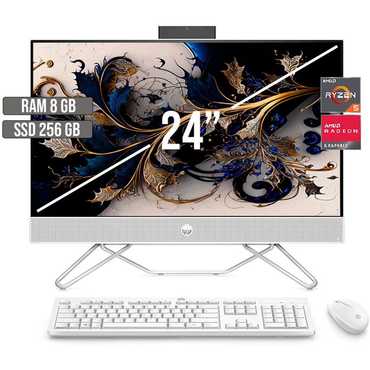 HP - TODO EN UNO HP AMD RYZEN 5-5500U SSD 256GB RAM 8GB LED 24 FHD