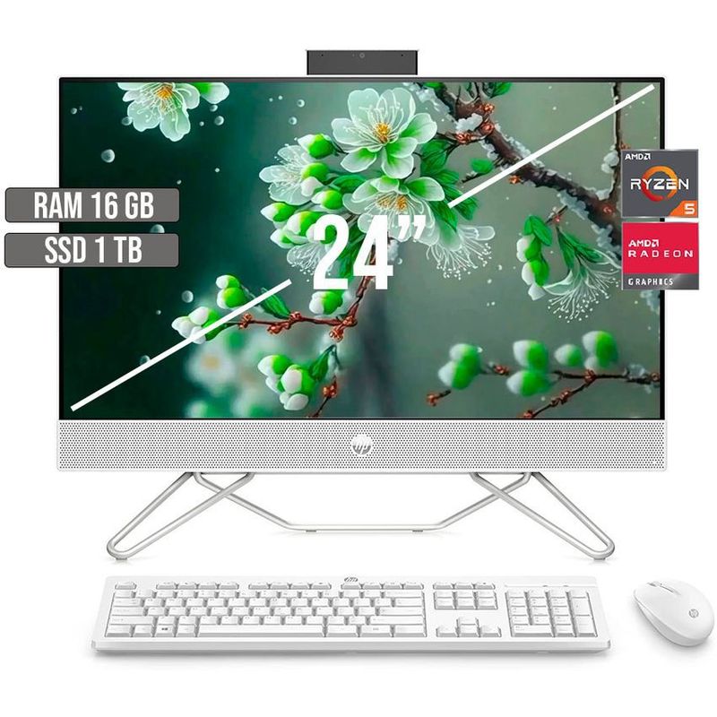 HP - TODO EN UNO HP AMD RYZEN 5-5500U SSD 1TB RAM 16GB LED 24 FHD