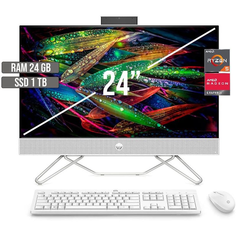 HP - TODO EN UNO HP AMD RYZEN 5-5500U SSD 1TB RAM 24GB LED 24 FHD