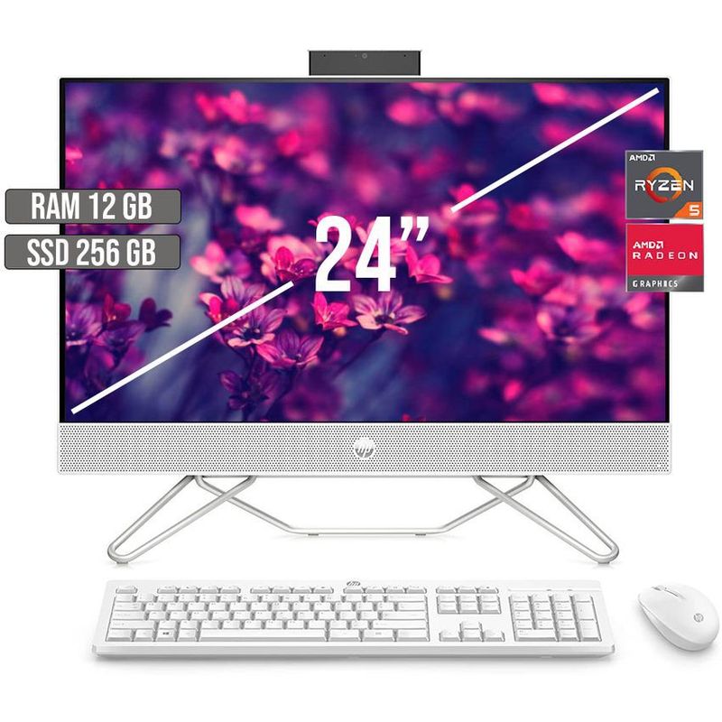 HP - TODO EN UNO HP AMD RYZEN 5-5500U SSD 256GB RAM 12GB LED 24 FHD