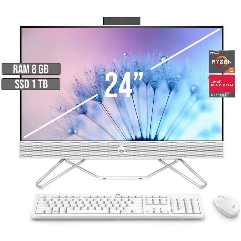 HP - TODO EN UNO HP AMD RYZEN 5-5500U SSD 1TB RAM 8GB LED 24 FHD