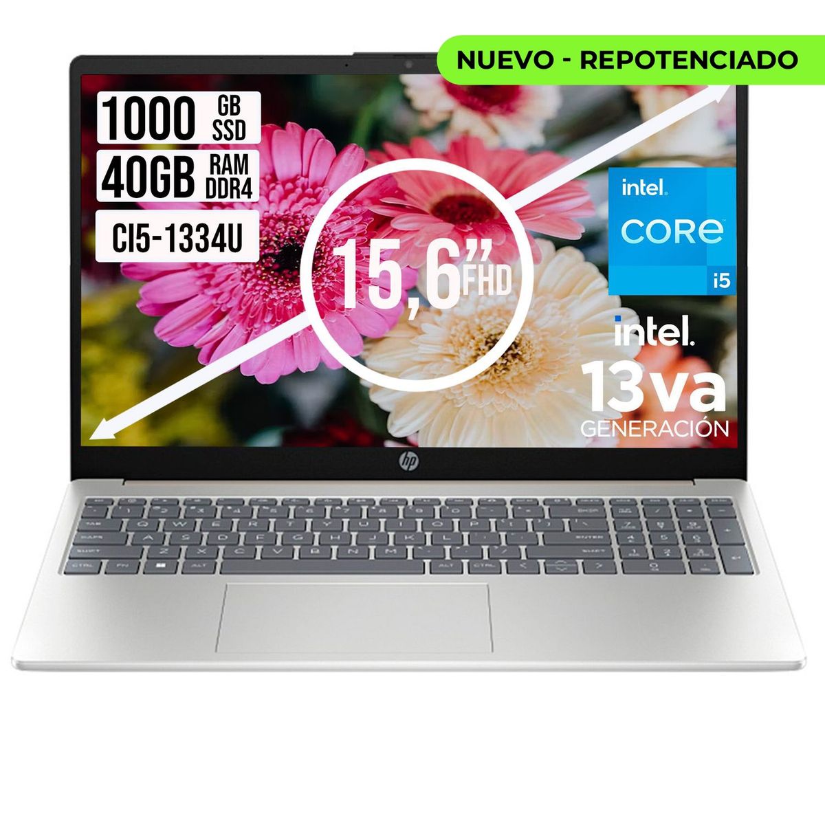 HP - PORTATIL HP INTEL CORE I5-1334U SSD 1TB RAM 40GB LED 15.6 HD