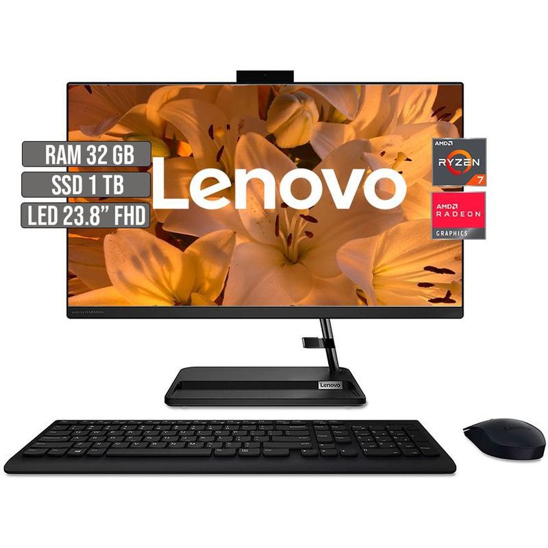 LENOVO - TODO EN UNO LENOVO AMD RYZEN 7 5700U SSD 1TB RAM 32GB LED 23.8" FHD