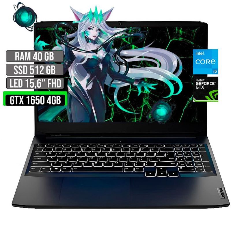 LENOVO - LENOVO INTEL CORE I5-11320H GTX 1650 4GB SSD 512GB RAM 40GB LED 15,6" FHD