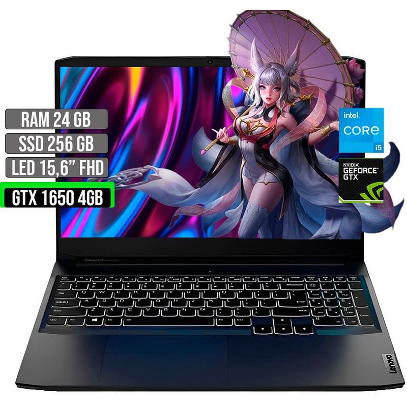 LENOVO - LENOVO INTEL CORE I5-11320H GTX 1650 4GB SSD 256GB RAM 24GB LED 15,6" FHD