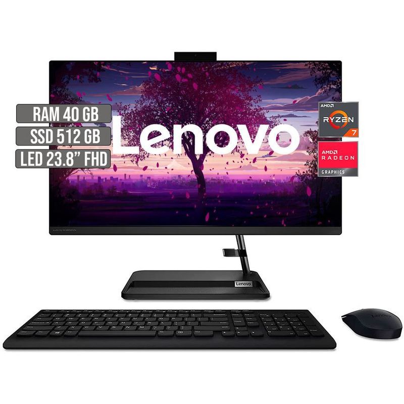 LENOVO - TODO EN UNO LENOVO AMD RYZEN 7 5700U SSD 512GB RAM 40GB LED 23.8" FHD