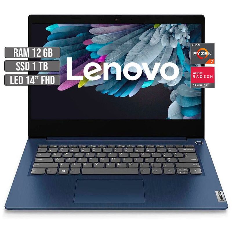LENOVO - LENOVO IDEAPAD AMD RYZEN 7-5700U SSD 1TB RAM 12GB LED 14"  FHD