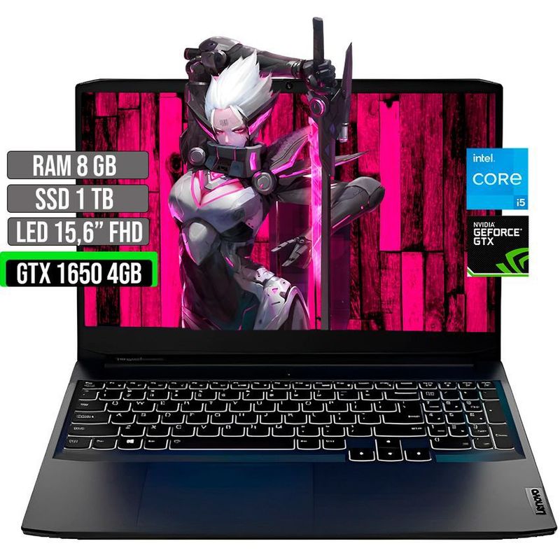 LENOVO - LENOVO INTEL CORE I5-11320H GTX 1650 4GB SSD 1TB RAM 8GB LED 15,6" FHD