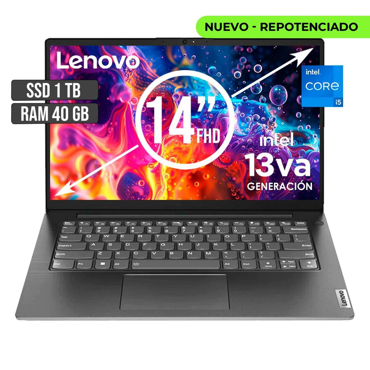LENOVO - Portátil Lenovo Intel Core i5-13420H 1TB SSD 40GB RAM 14 FHD