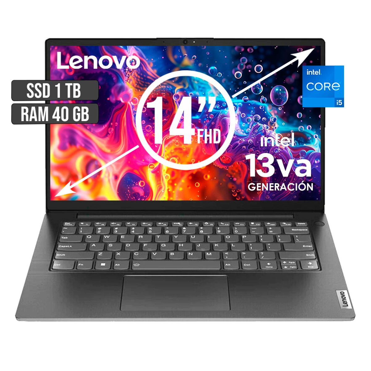 LENOVO - Portátil Lenovo Intel Core i5-13420H 1TB SSD 40GB RAM 14 FHD