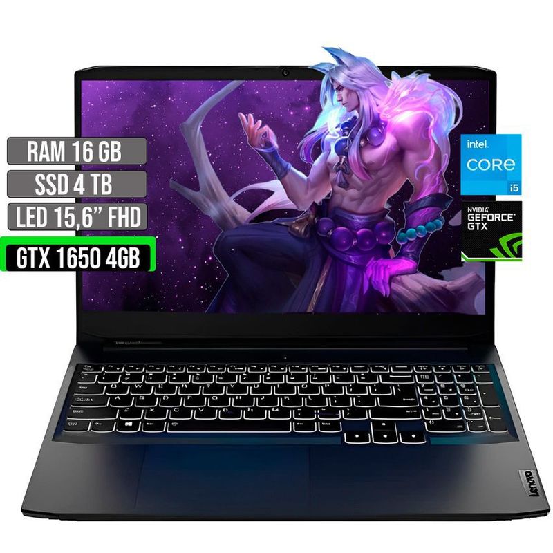 LENOVO - LENOVO INTEL CORE I5-11320H GTX 1650 4GB SSD 4TB RAM 16GB LED 15,6" FHD