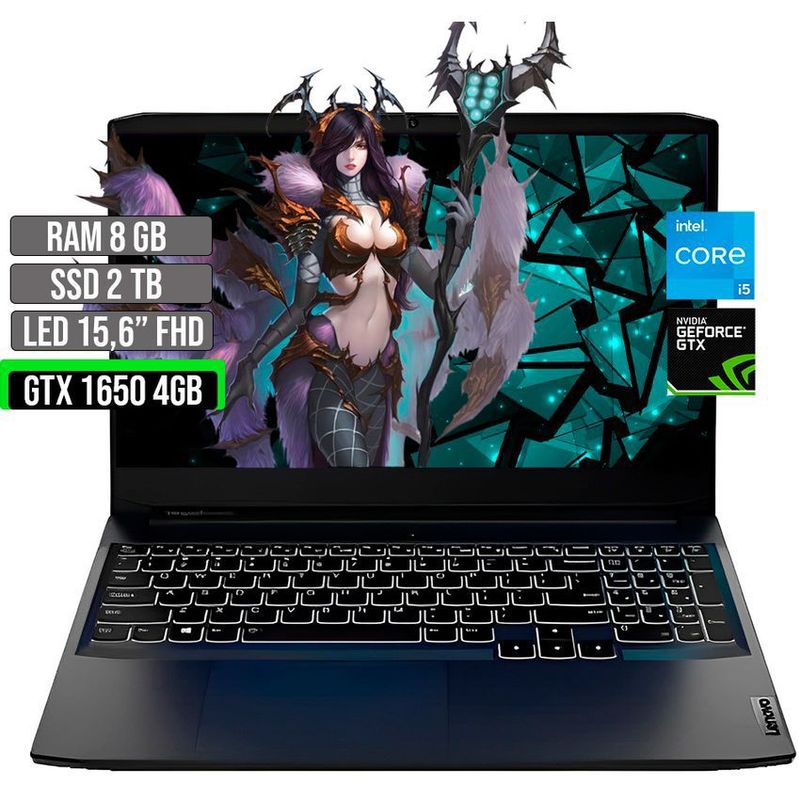 LENOVO - LENOVO INTEL CORE I5-11320H GTX 1650 4GB SSD 2TB RAM 8GB LED 15,6" FHD