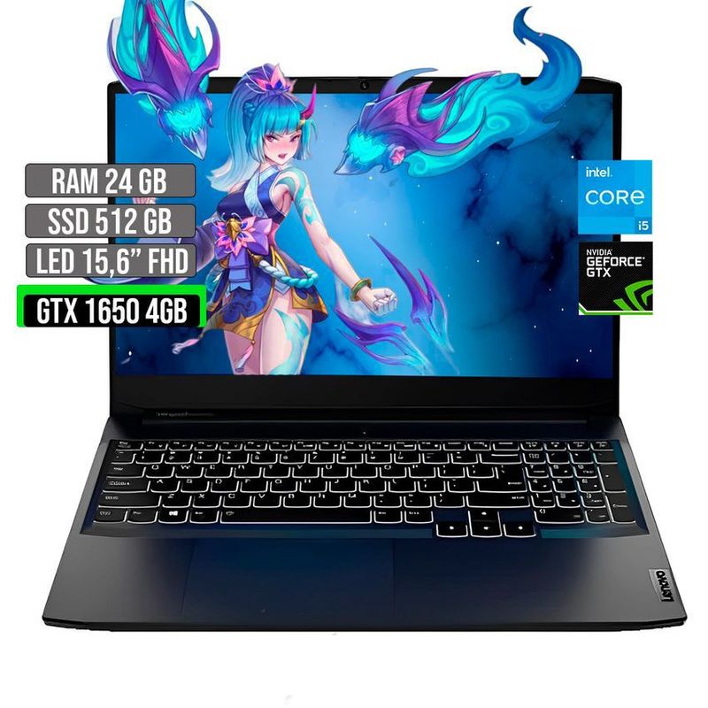 LENOVO - LENOVO INTEL CORE I5-11320H GTX 1650 4GB SSD 512GB RAM 24GB LED 15,6" FHD