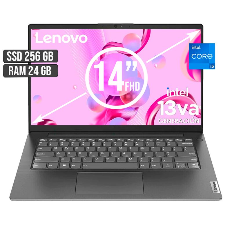 LENOVO - PORTATIL LENOVO INTEL CORE i5-13420h SSD 256GB RAM 24GB LED 14 FULL HD