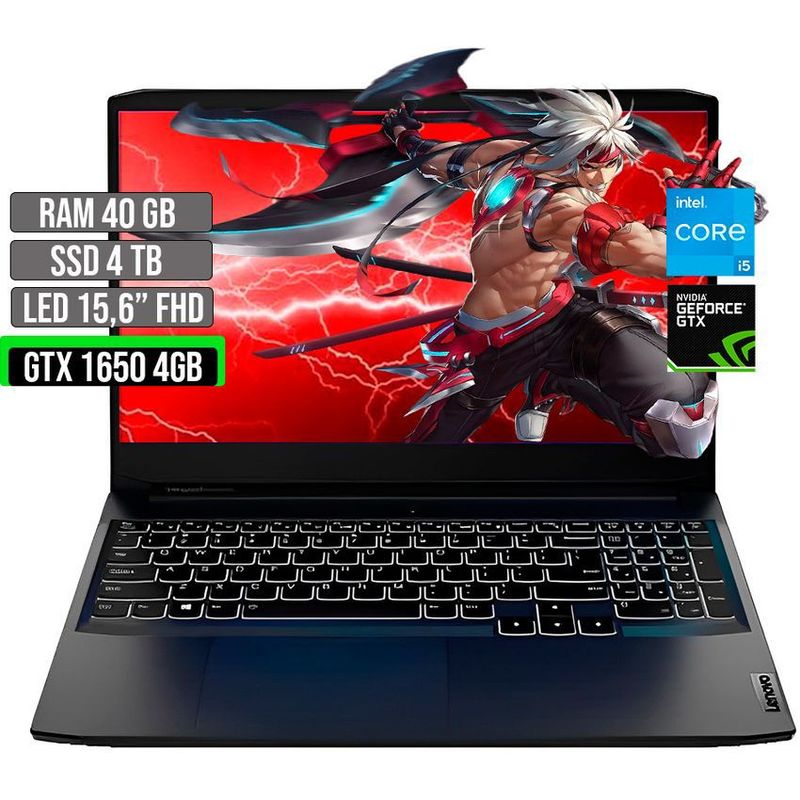 LENOVO - Portátil Lenovo Intel Core I5 GTX 1650 4GB SSD 4TB RAM 40GB 15.6" FHD