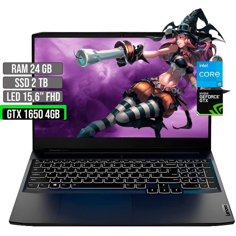 LENOVO - LENOVO INTEL CORE I5-11320H GTX 1650 4GB SSD 2TB RAM 24GB LED 15,6" FHD