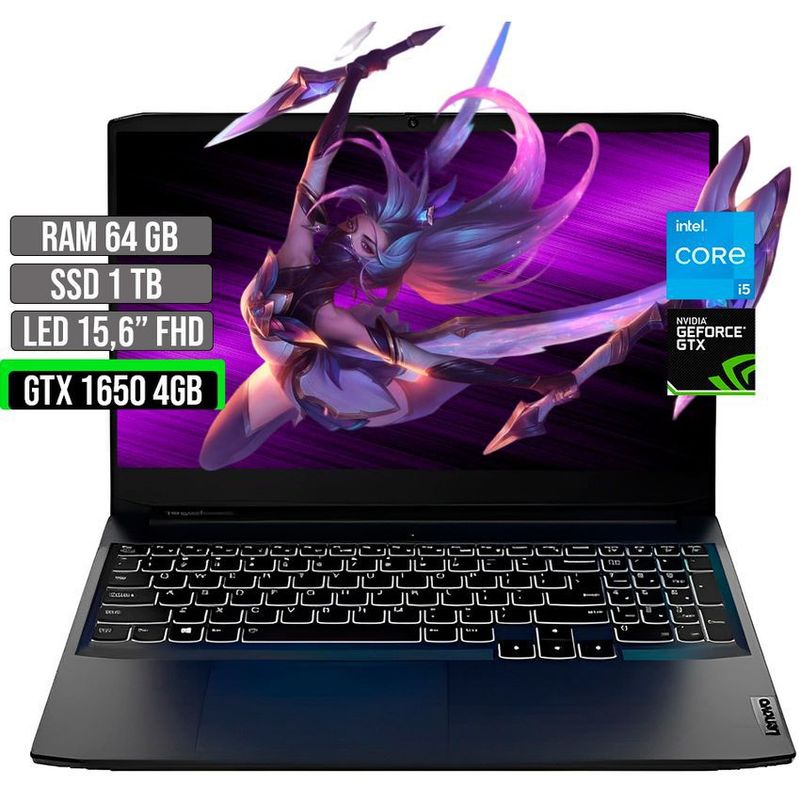 LENOVO - LENOVO INTEL CORE I5-11320H GTX 1650 4GB SSD 1TB RAM 64GB LED 15,6" FHD