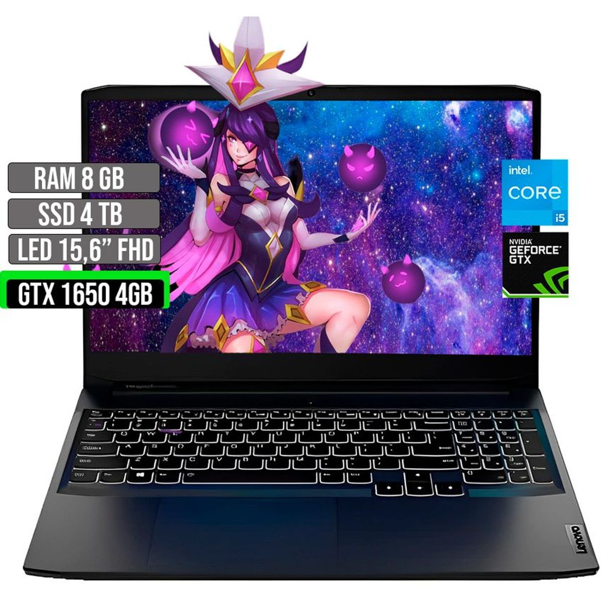 LENOVO - Portátil Lenovo Intel Core I5 GTX 1650 4GB SSD 4TB RAM 8GB 15.6" FHD