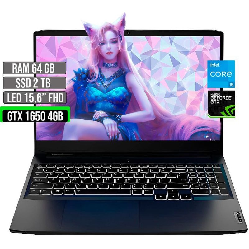 LENOVO - LENOVO INTEL CORE I5-11320H GTX 1650 4GB SSD 2TB RAM 64GB LED 15,6" FHD