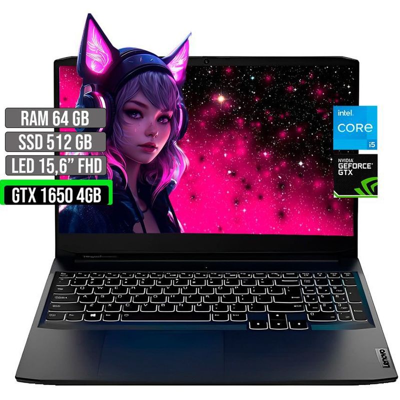 LENOVO - LENOVO INTEL CORE I5-11320H GTX 1650 4GB SSD 512GB RAM 64GB LED 15,6" FHD