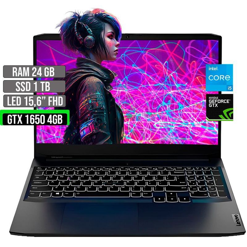 LENOVO - LENOVO INTEL CORE I5-11320H GTX 1650 4GB SSD 1TB RAM 24GB LED 15,6" FHD