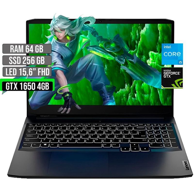LENOVO - LENOVO INTEL CORE I5-11320H GTX 1650 4GB SSD 256GB RAM 64GB LED 15,6" FHD