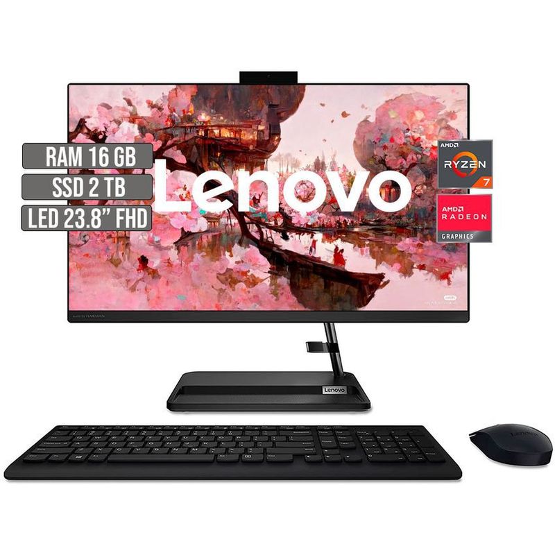LENOVO - TODO EN UNO LENOVO AMD RYZEN 7 5700U SSD 2TB RAM 16GB LED 23.8" FHD