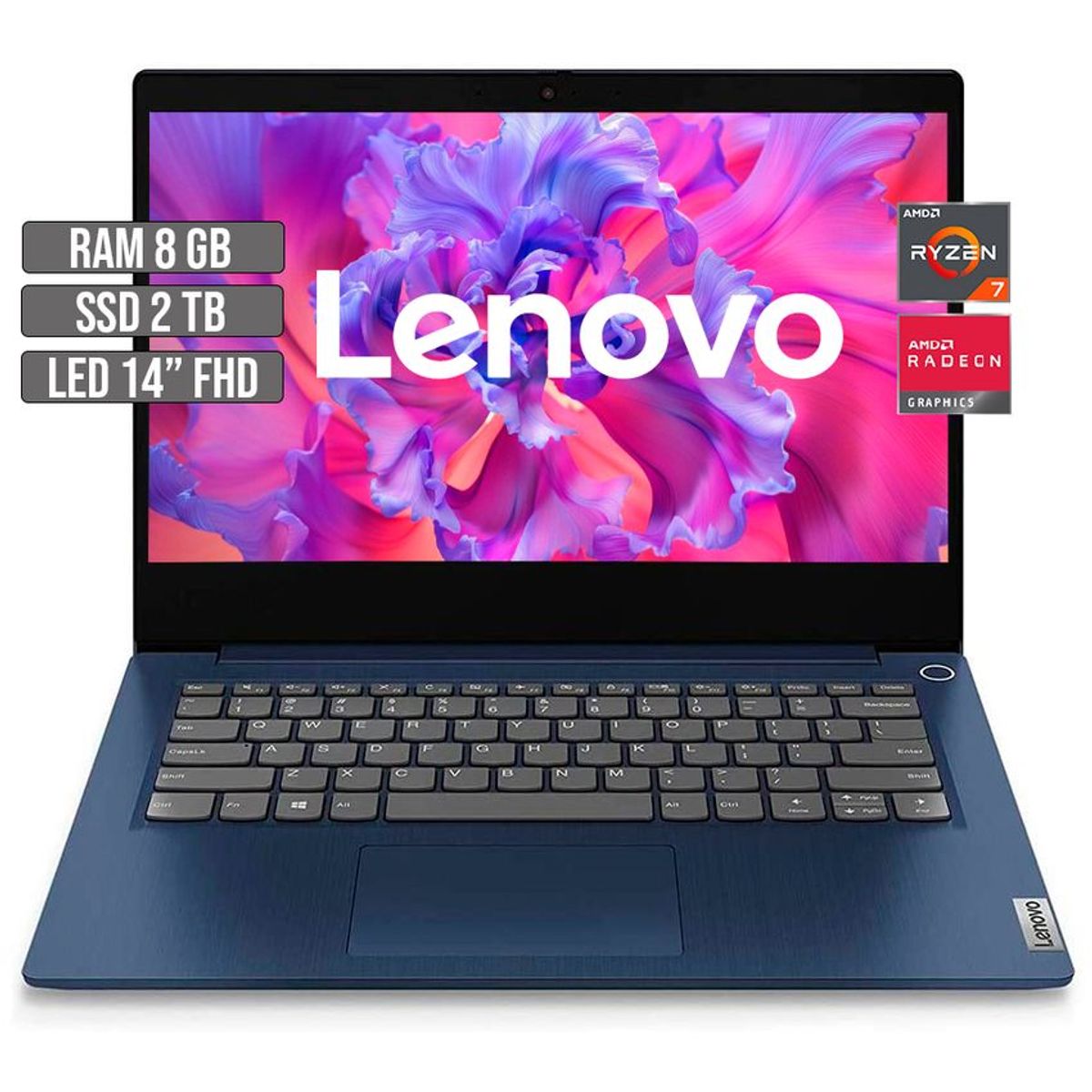 LENOVO - LENOVO IDEAPAD AMD RYZEN 7-5700U SSD 2TB RAM 8GB LED 14"  FHD