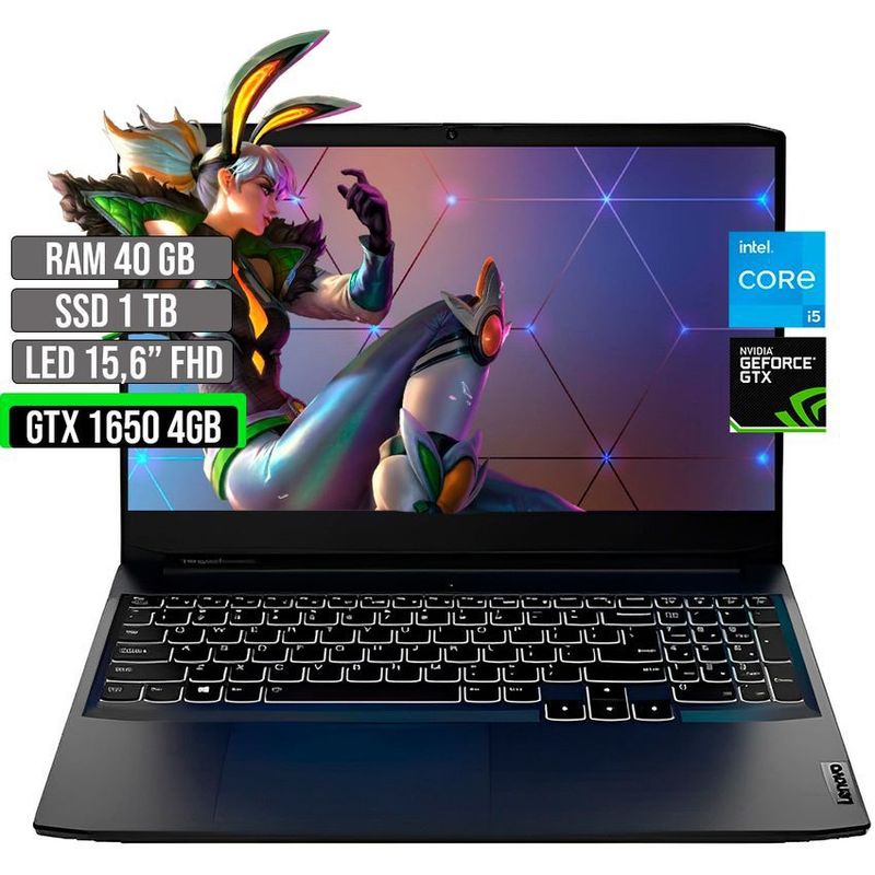 LENOVO - LENOVO INTEL CORE I5-11320H GTX 1650 4GB SSD 1TB RAM 40GB LED 15,6" FHD