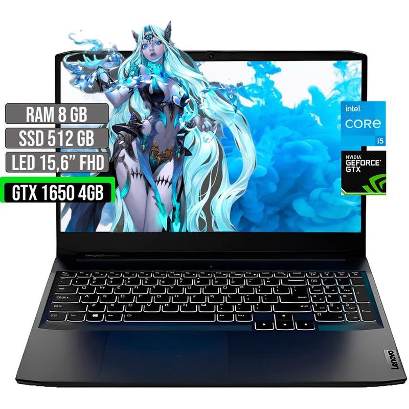 LENOVO - LENOVO INTEL CORE I5-11320H GTX 1650 4GB SSD 512GB RAM 8GB LED 15,6" FHD