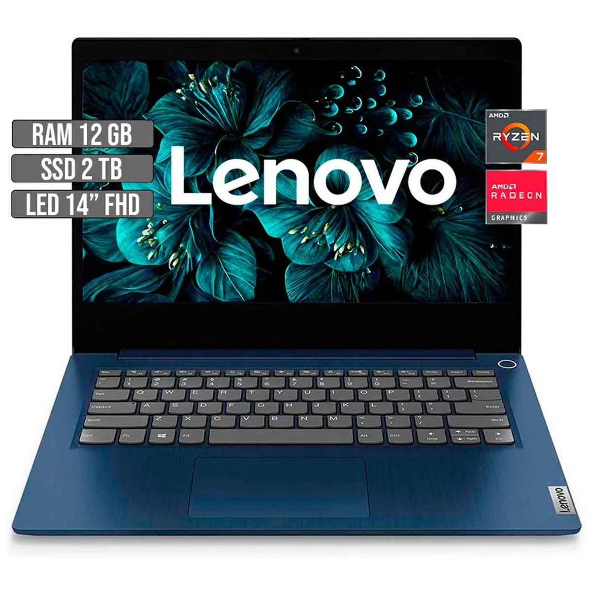 LENOVO - LENOVO IDEAPAD AMD RYZEN 7-5700U SSD 2TB RAM 12GB LED 14"  FHD