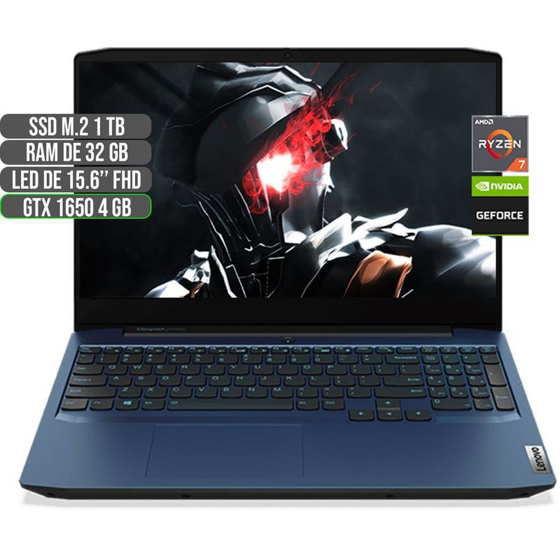 LENOVO - LENOVO AMD RYZEN 7 4800H SSD 1TB RAM 32GB GTX 1650 4GB LED 15.6" FHD