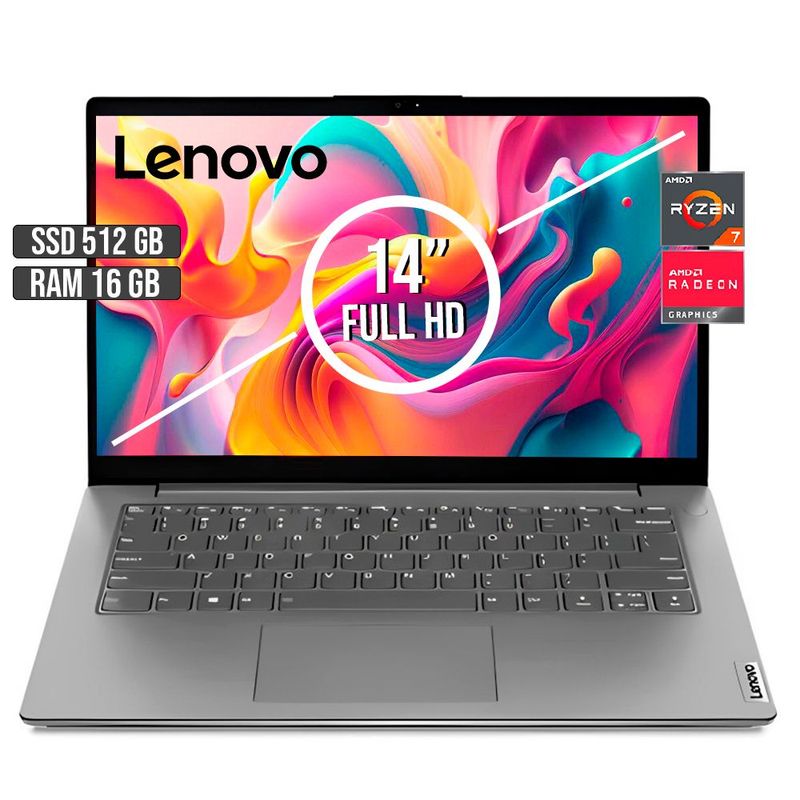 LENOVO - LENOVO V14 AMD RYZEN 7-5825U SSD 512GB RAM 16GB LED 14 FULL HD