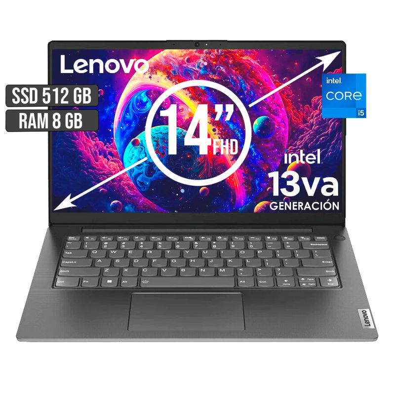 LENOVO - PORTATIL LENOVO INTEL CORE i5-13420H SSD 512GB RAM 8GB LED 14 FULL HD