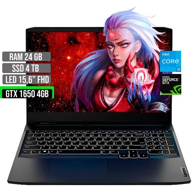 LENOVO - LENOVO INTEL CORE I5-11320H GTX 1650 4GB SSD 4TB RAM 24GB LED 15,6" FHD