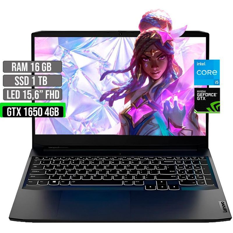LENOVO - LENOVO INTEL CORE I5-11320H GTX 1650 4GB SSD 1TB RAM 16GB LED 15,6" FHD