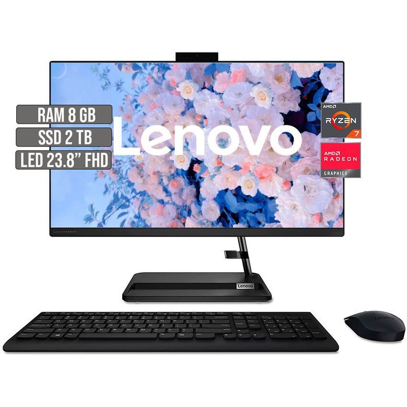 LENOVO - TODO EN UNO LENOVO AMD RYZEN 7 5700U SSD 2TB RAM 8GB LED 23.8" FHD