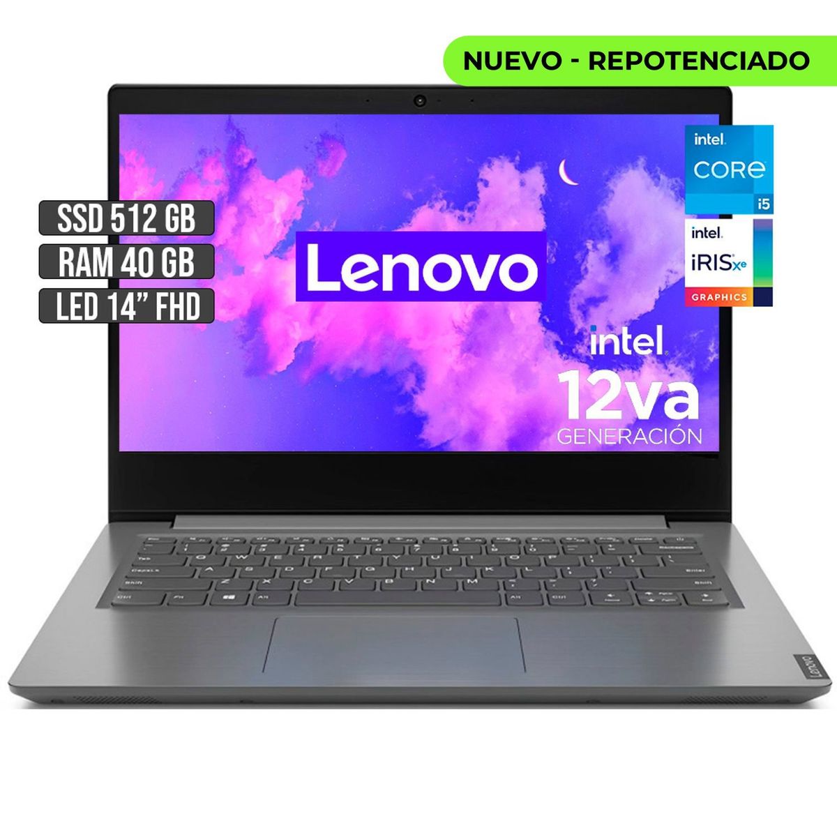 LENOVO - PORTATIL LENOVO INTEL CORE i5-1235U SSD 512GB RAM 40GB LED 14 FULL HD