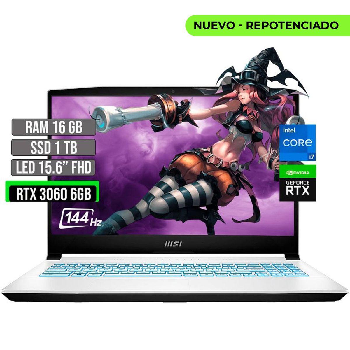 MSI - MSI INTEL CORE I7-12650H SSD 1TB RAM 16GB RTX 3060 6GB 15.6" FHD 144Hz