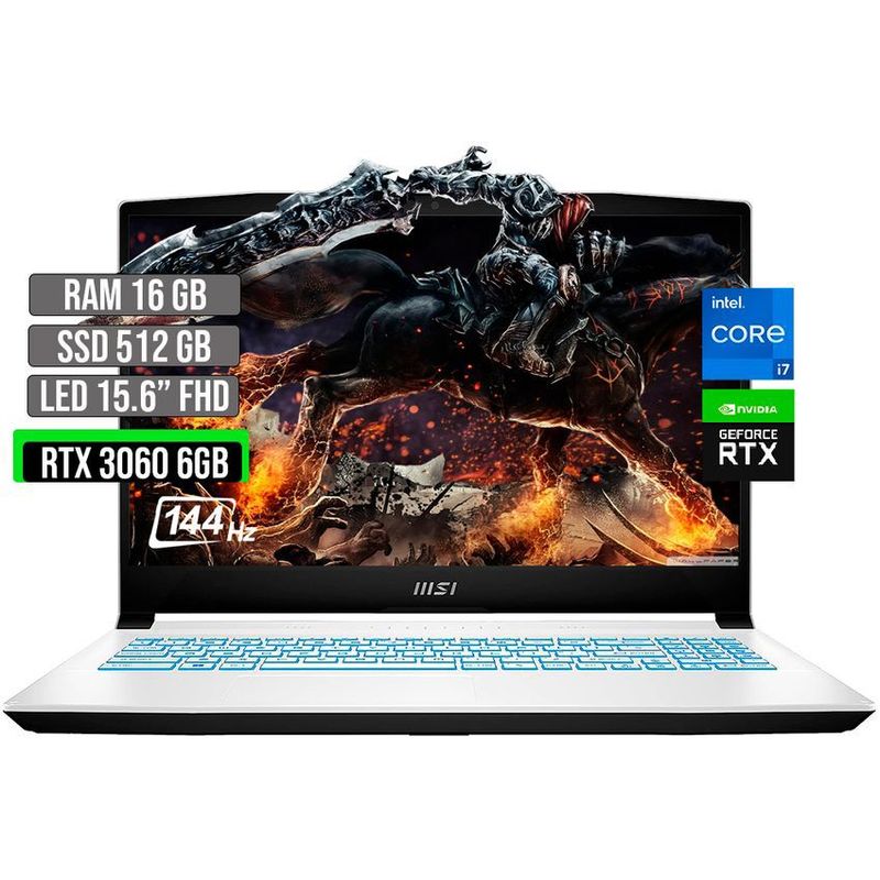 MSI - MSI INTEL CORE I7-12650H SSD 512GB RAM 16GB RTX 3060 6GB 15.6" FHD 144Hz