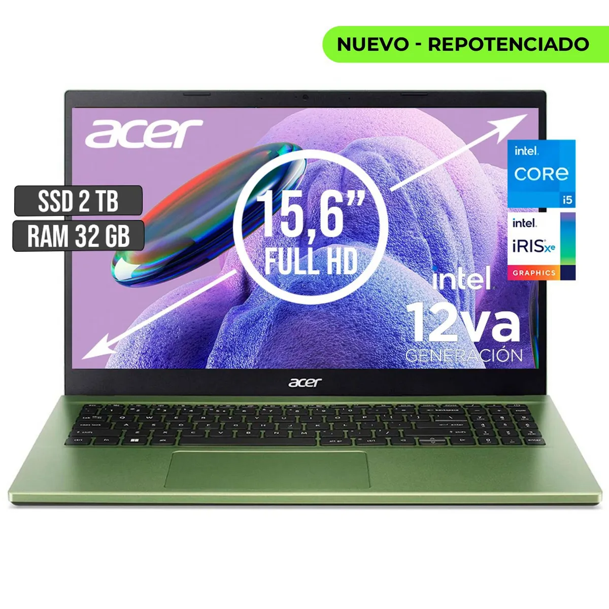 ACER - PORTATIL ACER ASPIRE INTEL CORE I5-1235U SSD 2TB RAM 32GB LED 15,6 FHD