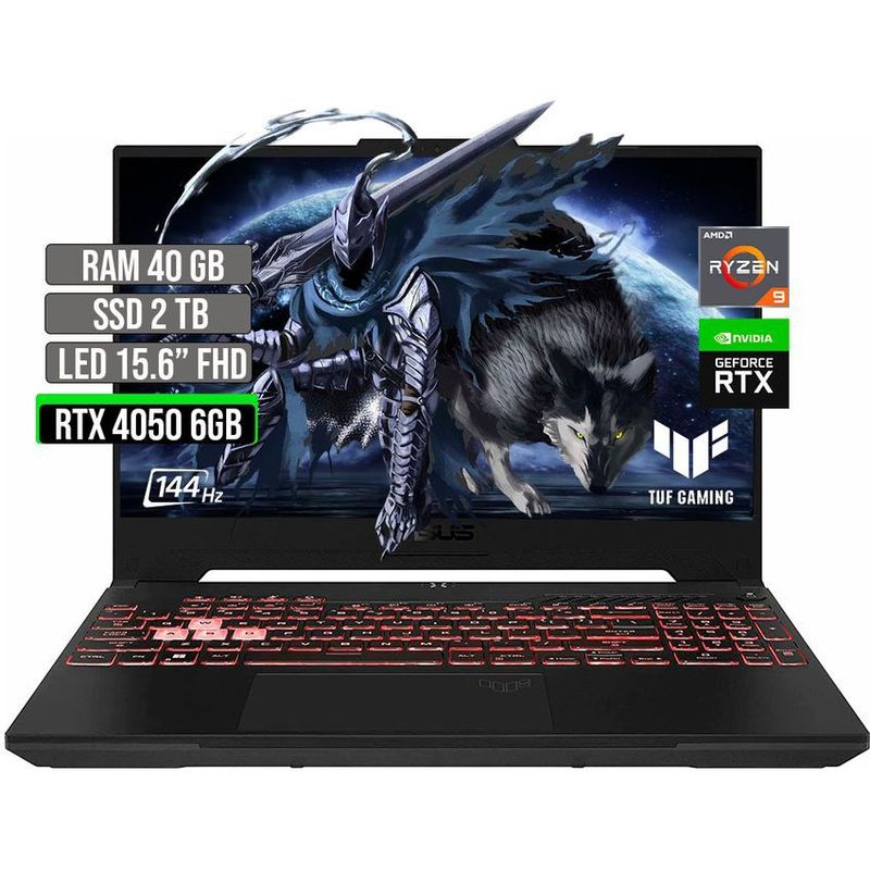 ASUS - ASUS TUF AMD RYZEN 9-7940HS SSD 2TB RAM 40GB RTX 4050 6GB LED 15.6" FHD 144 Hz