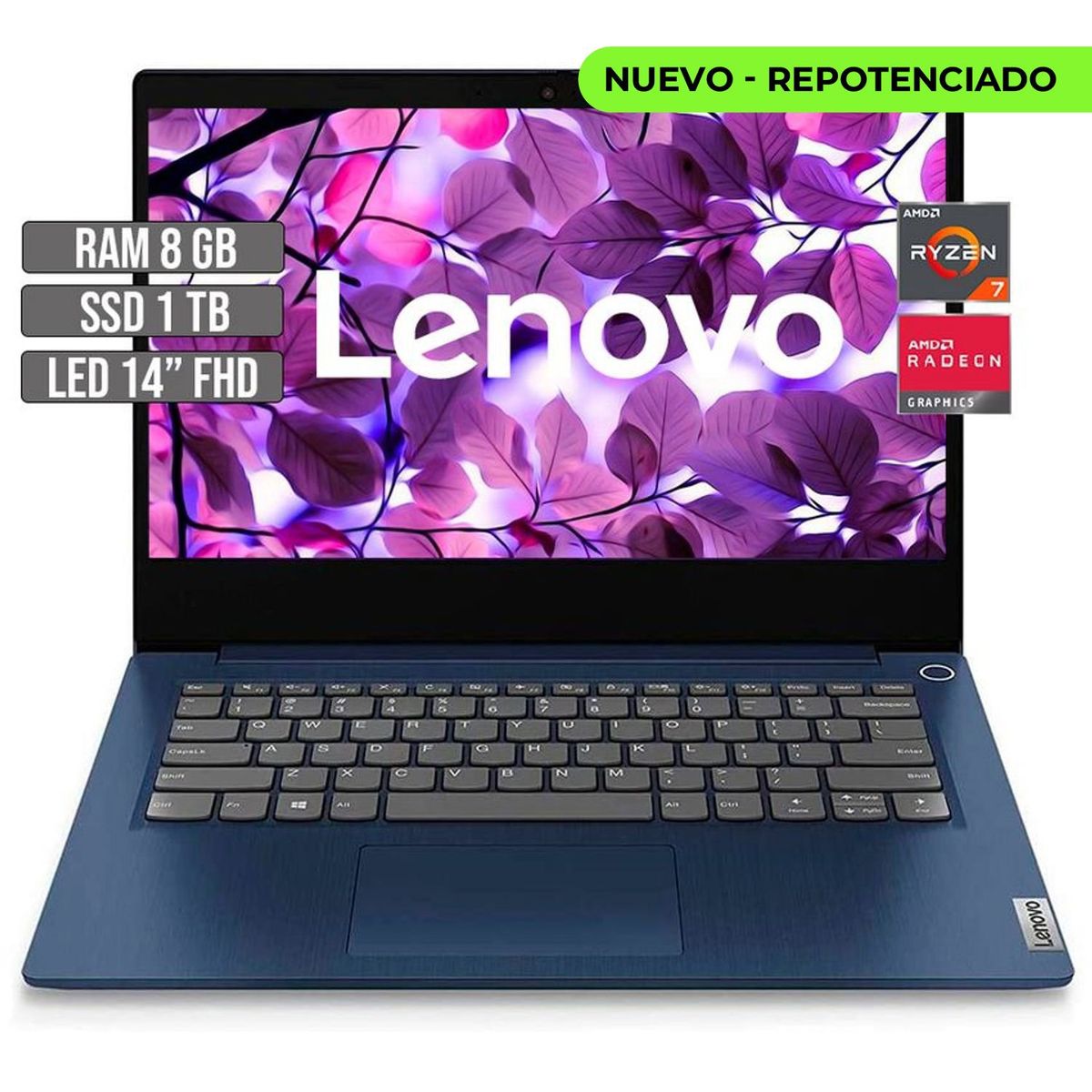 LENOVO - Portátil Lenovo AMD Ryzen 7-5700U 1TB SSD 8GB RAM 14 FHD