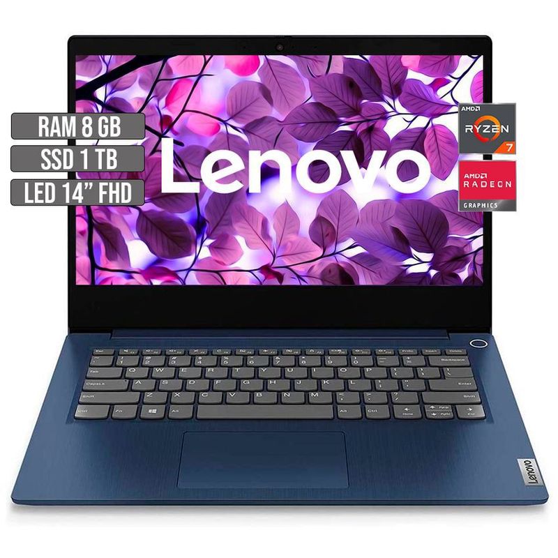 LENOVO - LENOVO IDEAPAD AMD RYZEN 7-5700U SSD 1TB RAM 8GB LED 14"  FHD