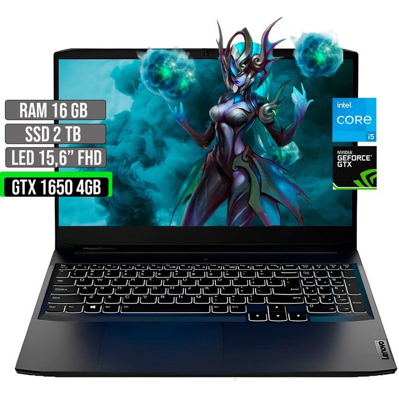 LENOVO - LENOVO INTEL CORE I5-11320H GTX 1650 4GB SSD 2TB RAM 16GB LED 15,6" FHD