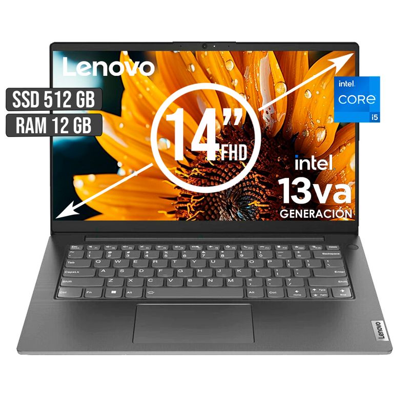 LENOVO - PORTATIL LENOVO INTEL CORE i5-13420H SSD 512GB RAM 12GB LED 14 FULL HD