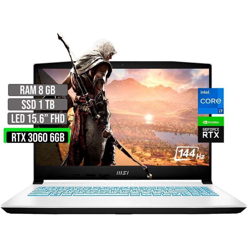 MSI - MSI INTEL CORE I7-12650H SSD 1TB RAM 8GB RTX 3060 6GB 15.6" FHD 144Hz