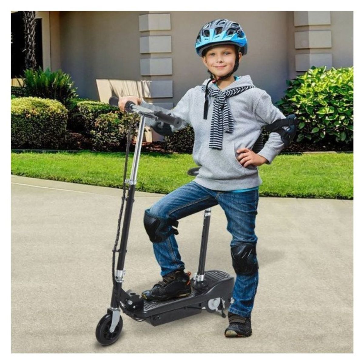 GENERICO - Patineta scooter electrica con silla monopatín niños y niñas