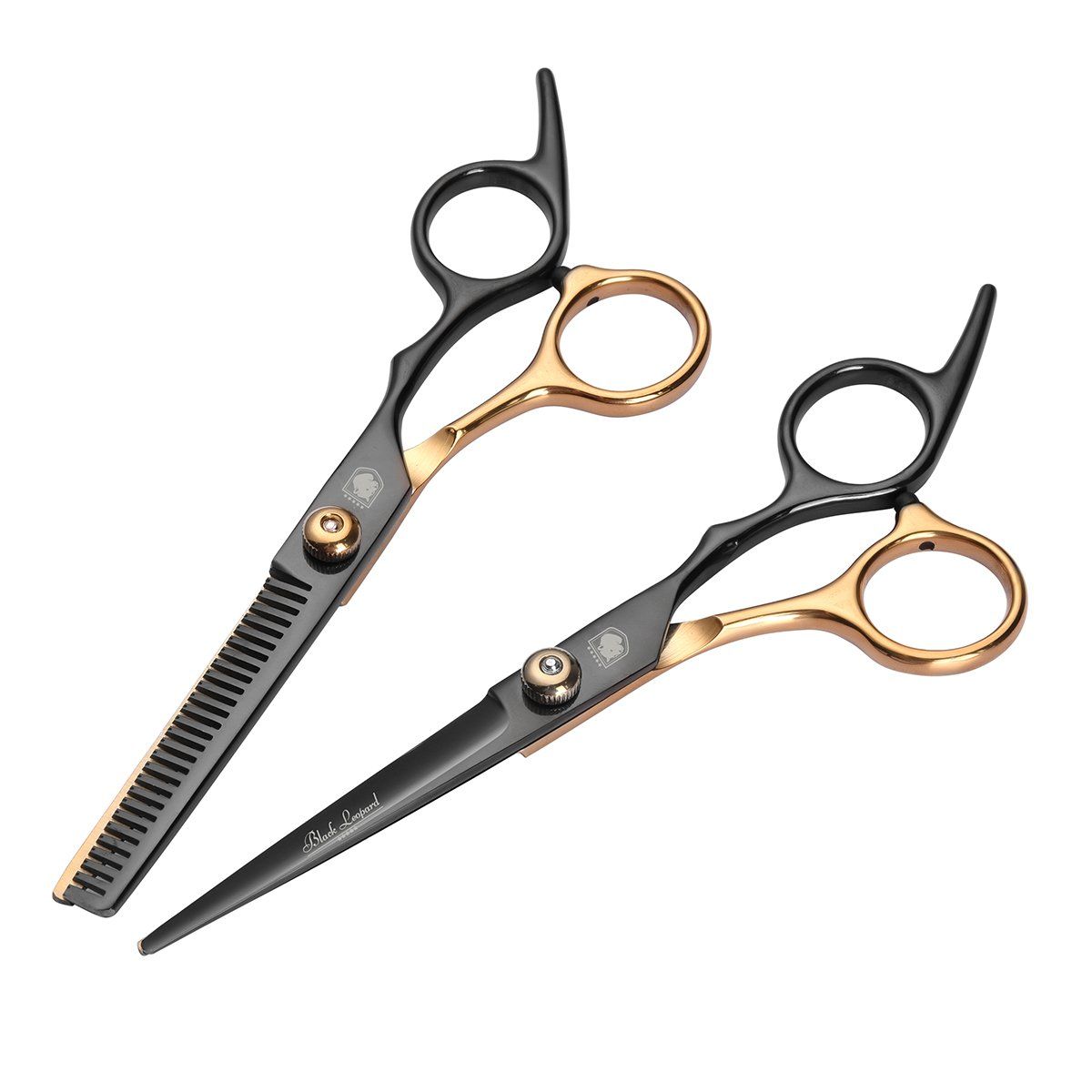 GENERICO - Set tijeras profesionales peluqueria Black Leopard BlackGold Capa